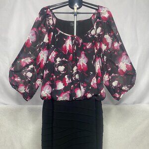Dressbarn – Woman – Black Floral Print Dress – Plus size 24